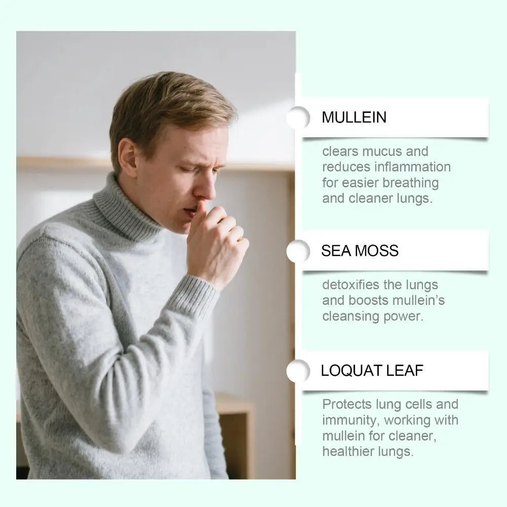Fast Absorption Lung Clean Drops Natural Mullein Leaf Extract 30000mg Daily Respiratory Care Drops