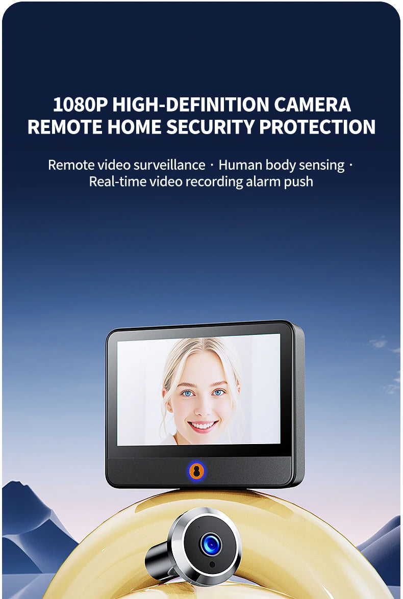 Digital Cat Eye Night Vision Video Doorbell Eye Camera 4.3'' Visual Peephole Camera PIR Surveillance Monitor Viewer Danmini S30