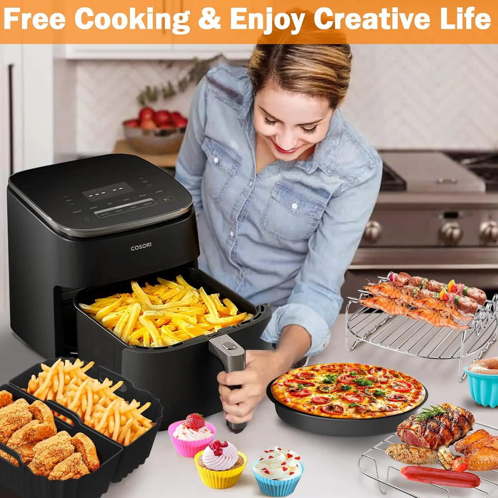 Air Fryer Accessories for COSORI 5.5L/6L/6.2L/6.4L, for Ninja AF180EU 6.2L Air Fryer Accessories Grill Rack Air Fryer Accesorios