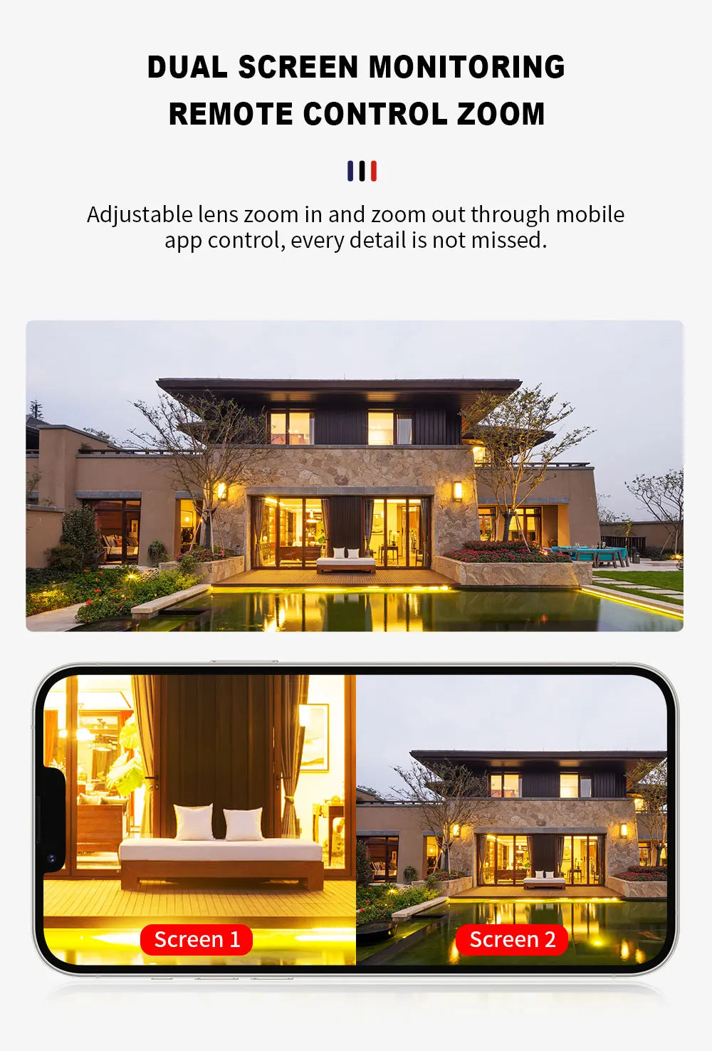 8MP 4K 4G SIM Solar Camera Outdoor Dual Lens Dual Screen Camera AI Automatic Tracking Detection Built-In Battery Solar Camera