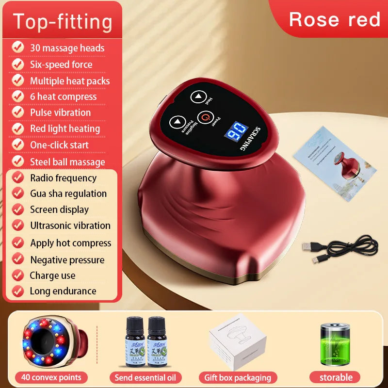 Electric Gua Sha Massager: Heated Cupping Therapy Tool for Home Spa Relaxation Treatment 2 Tidesmit