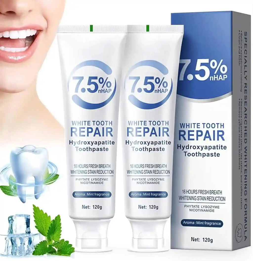Tidesmit 120g Hydroxyapatite whitening toothpaste for plaque removal, gum health, and deep cleaning.