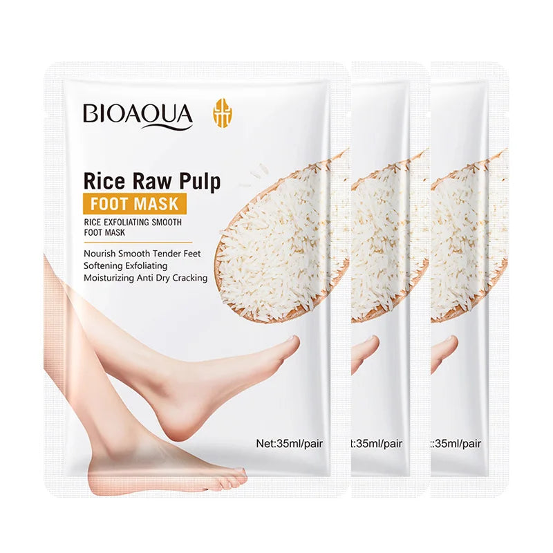 White Rice Foot Mask Moisturizing Exfoliating Treatment - 1-5 Pack Scrubs Treatments 3pcs Tidesmit