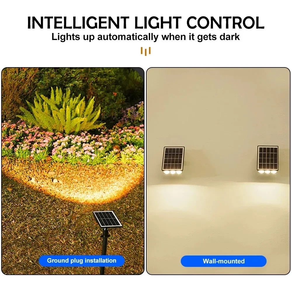 1-4pcs LED Solar Landscape Lights Outdoor IP65 Waterproof Solar Light Solar Garden Spotlight for Yard Lawn Walkway Courtyard