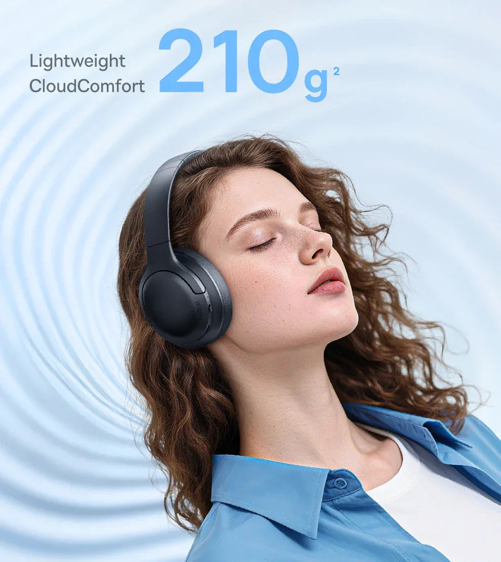 Baseus Wireless Headphones Bluetooth 5.3 HIFI Level Earphone 40mm Driver Foldable Over Ear Headsets 70H Playtime Spatial Audio Tidesmit