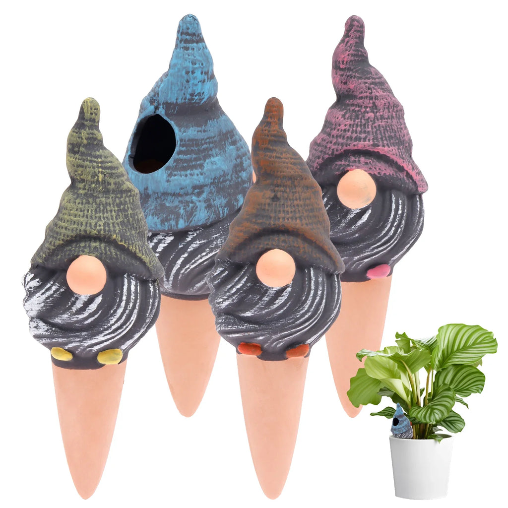4Pcs Automatic Plant Watering Bulbs Terracotta Self Watering Globe Spike Garden Planter Insert Drip Irrigation System Indoor
