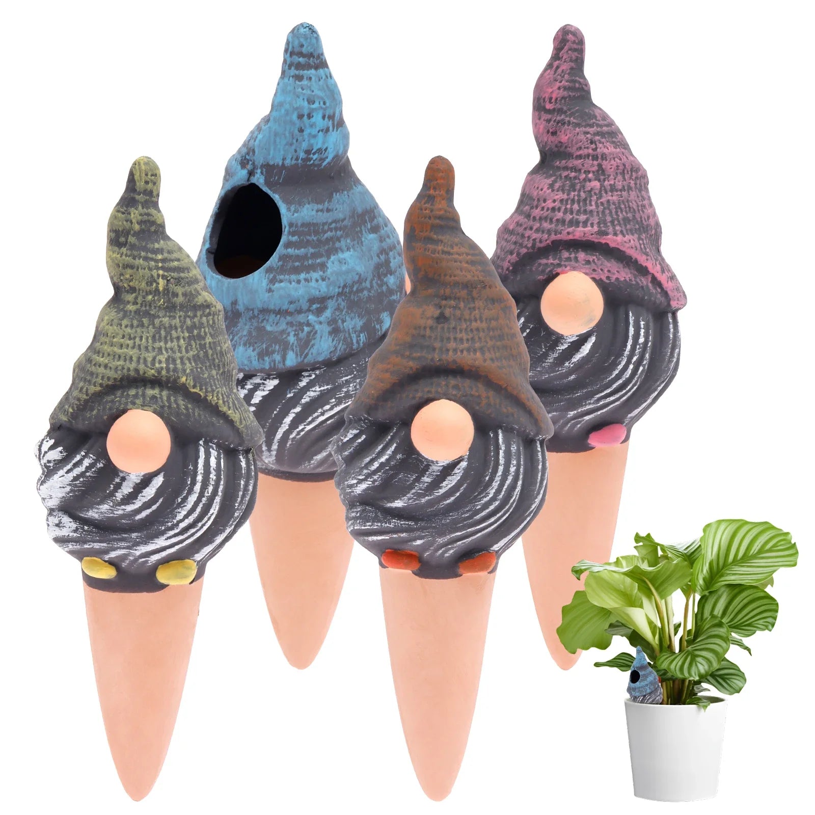 4Pcs Automatic Plant Watering Bulbs Terracotta Self Watering Globe Spike Garden Planter Insert Drip Irrigation System Indoor
