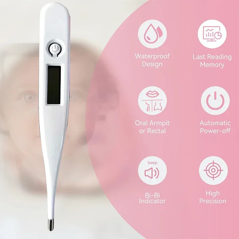 Baby Thermometers Pulse Oximeter Finger Digital Thermometer Accurate Oral Armpit Temperature Reading Fever Alert Termometer