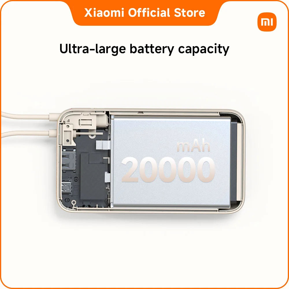 20000mAh Fast Charging Power Bank with Built-in Cable - Blue Tidesmit