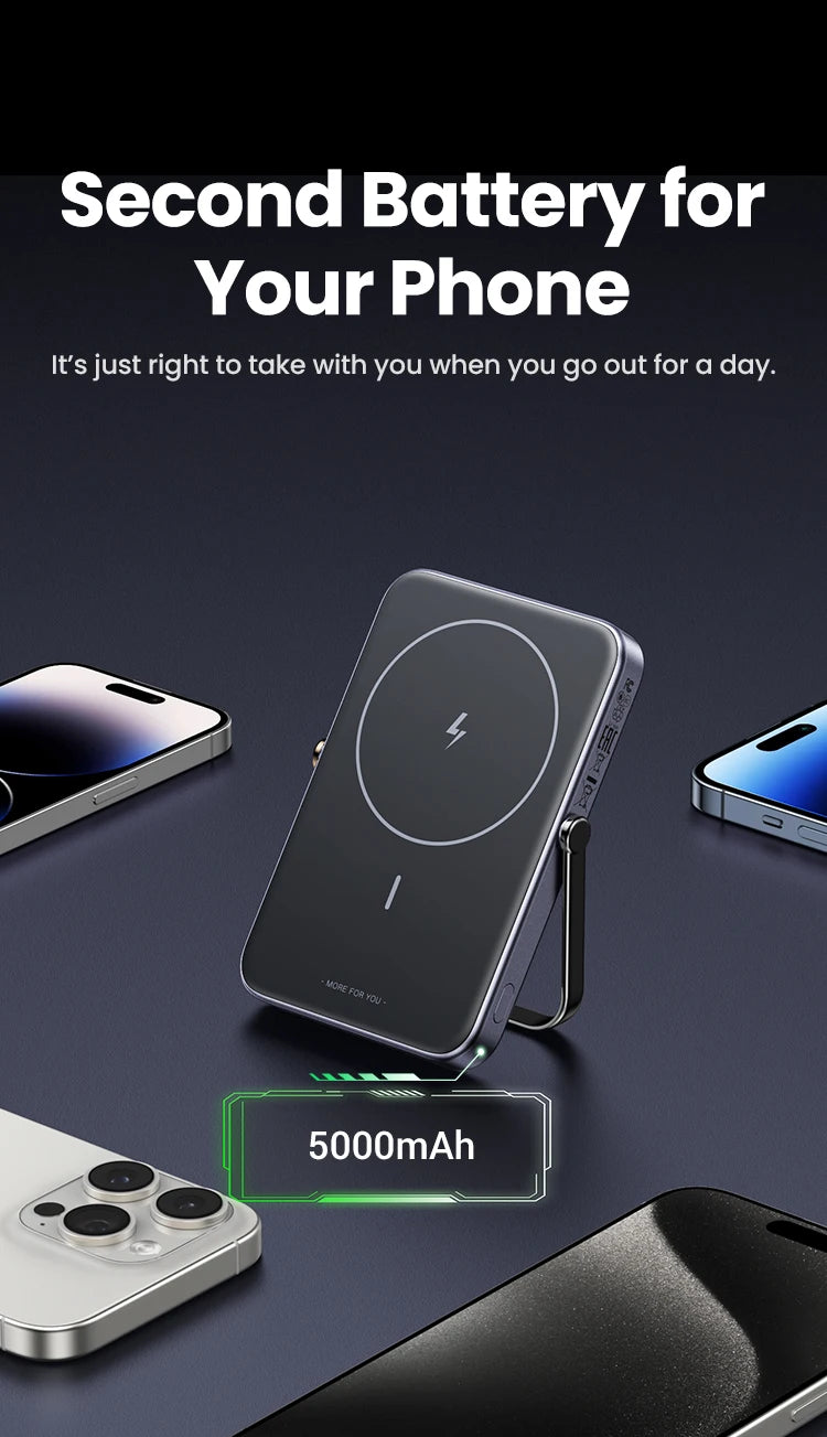 Magnetic Power Bank 10000mAh Wireless Fast Charger with PD Support Tidesmit