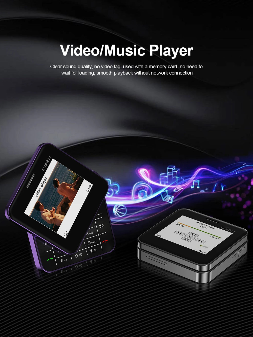 Low Price Sale SERVO AUAR11 2G GSM Rotate Screen Dual SIM Speed Dial Magic Voice Flashlight 2.4" Side Slider Square Cellphones