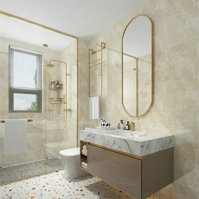 30x60cm Kitchen Self Adhesive Marble Tiles Wall Stickers Waterproof PVC Floor Tile Sticker for Living Room Bathroom Decoration