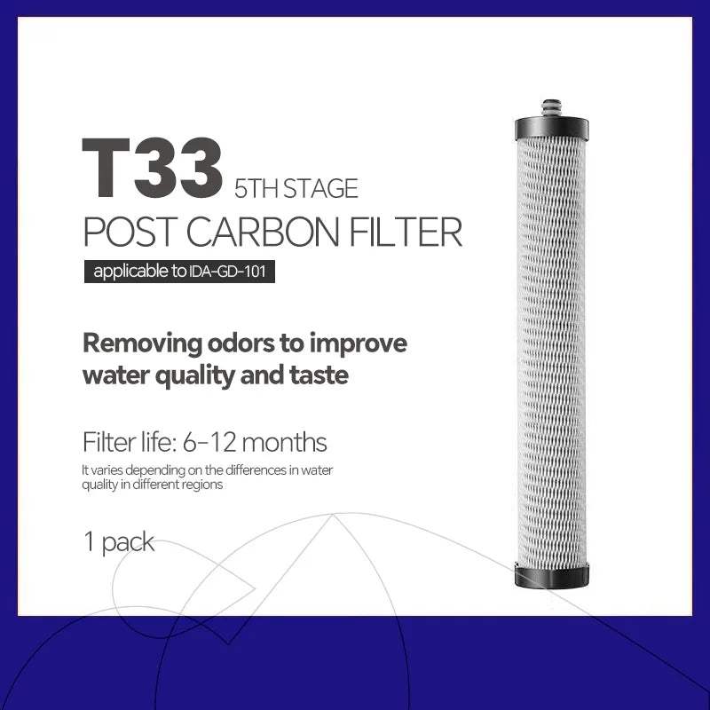 Tidesmit 5-stage ultrafiltration water purifier system for kitchen tap showing detailed filter cartridge connections.