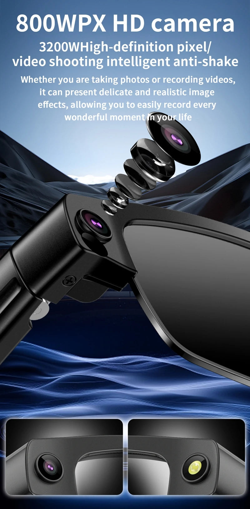 AI Smart Glasses with Bluetooth Audio & Translation | Tidesmit Tidesmit