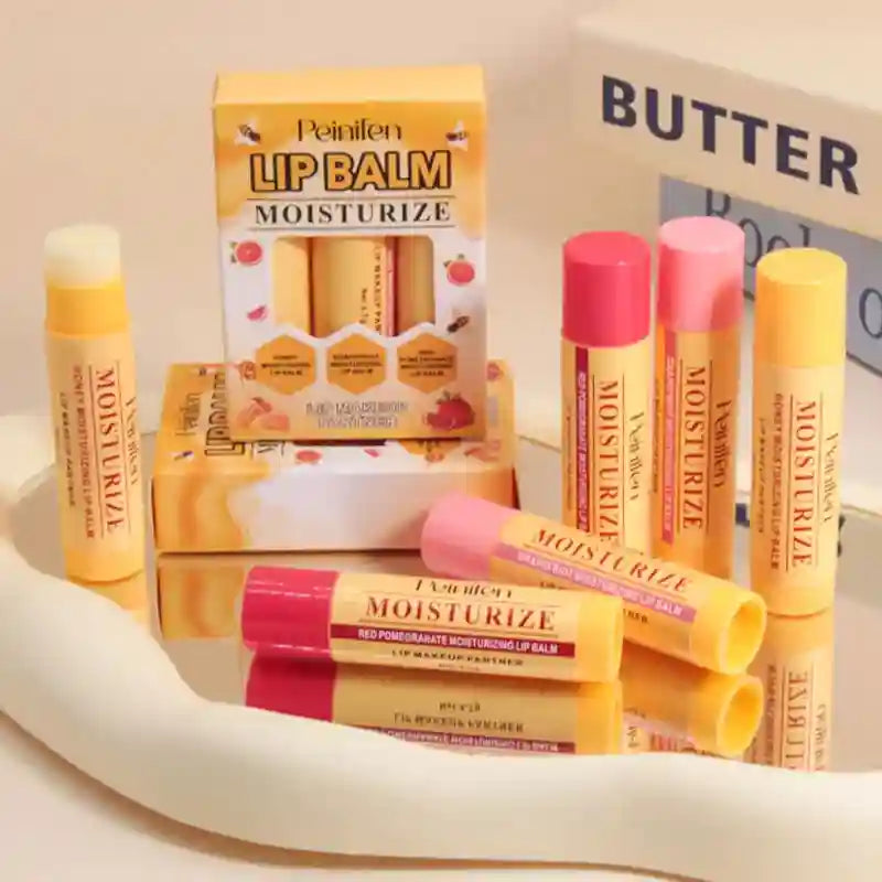 Natural Lip Balm Set: Moisturizing Plant-Based Lip Treatment - 3 Pack Lip Care Tidesmit