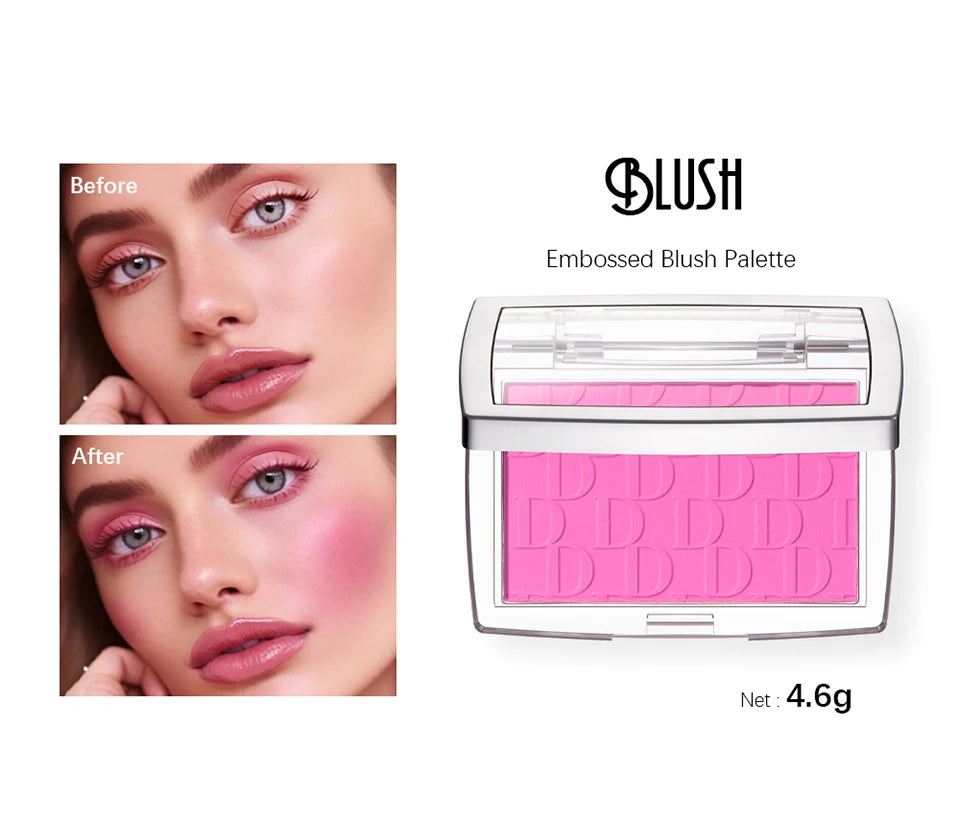 Tidesmit matte natural peach cheek tint blush palette swatch showing waterproof contour and rouge texture detail