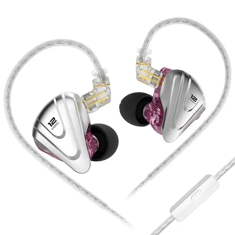 KZ ZSX 12-Driver Hybrid In-Ear Monitors by Tidesmit ZSX Purple Mic China Mainland Tidesmit