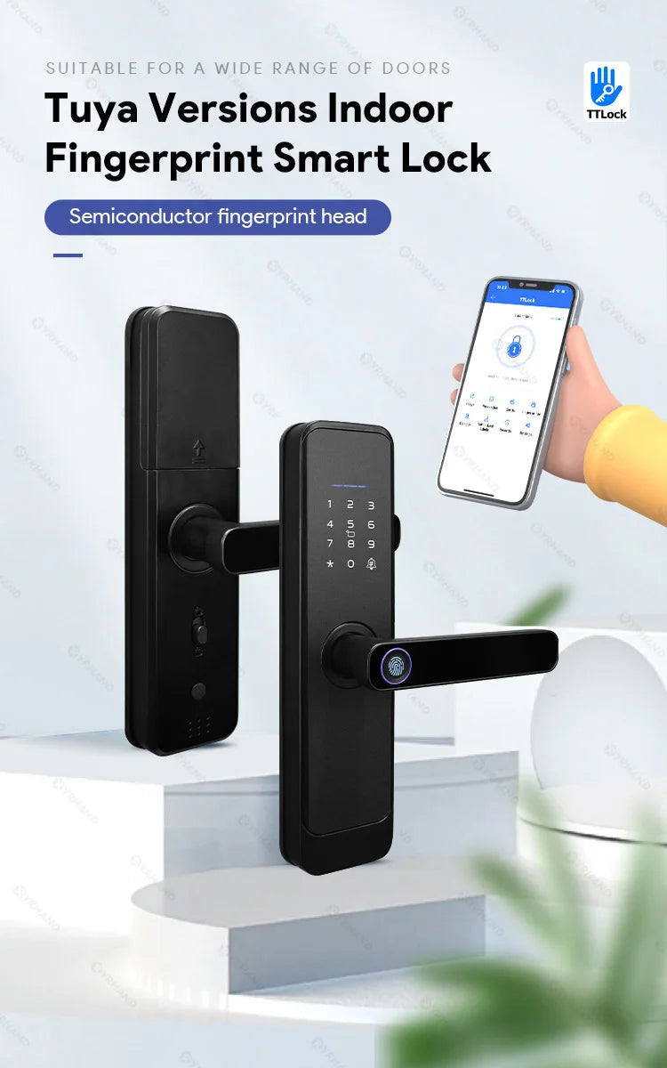 Fingerprint Lock Waterproof Wifi Remote Control Bluetooth TTLock App Card Digital Code Keyless Electronic Smart Door Lock