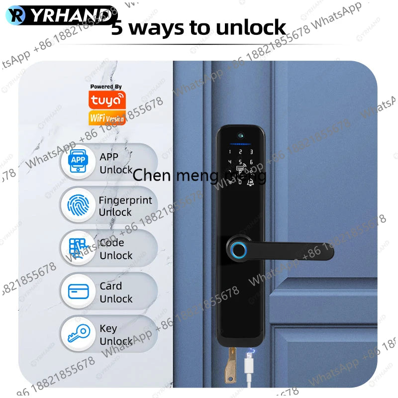 Smart Lock Electronic Digital Lock Featuring Biometric Fingerprint Recognition Camera Smart Card&Password Key Unlock