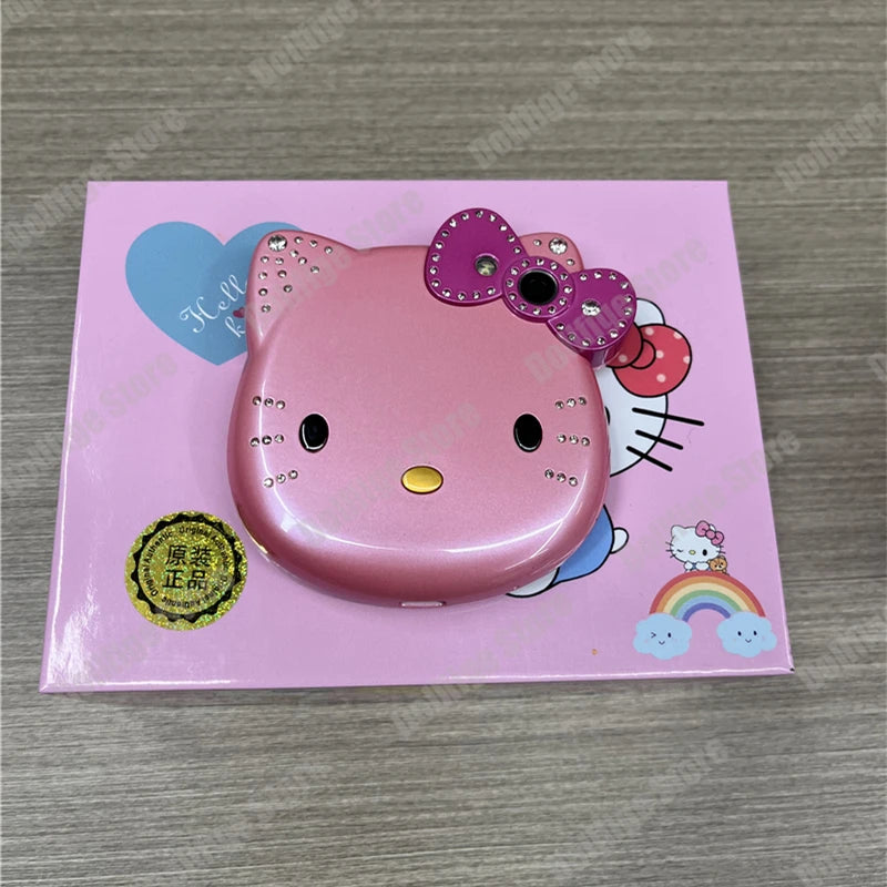 2024 Sanrio Hello Kitty Flip Phone Kawaii K688 Cartoon Taiml Cute Mini Phone Birthday Fashion Gift Toys Christmas For Anime Fans