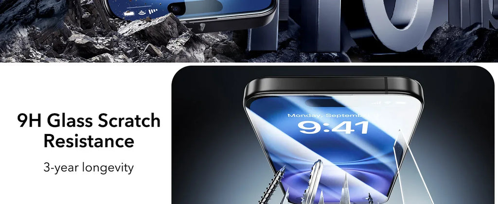 iPhone 16 Tempered Glass Screen Protector 3-Pack Anti-Scratch Film Tidesmit