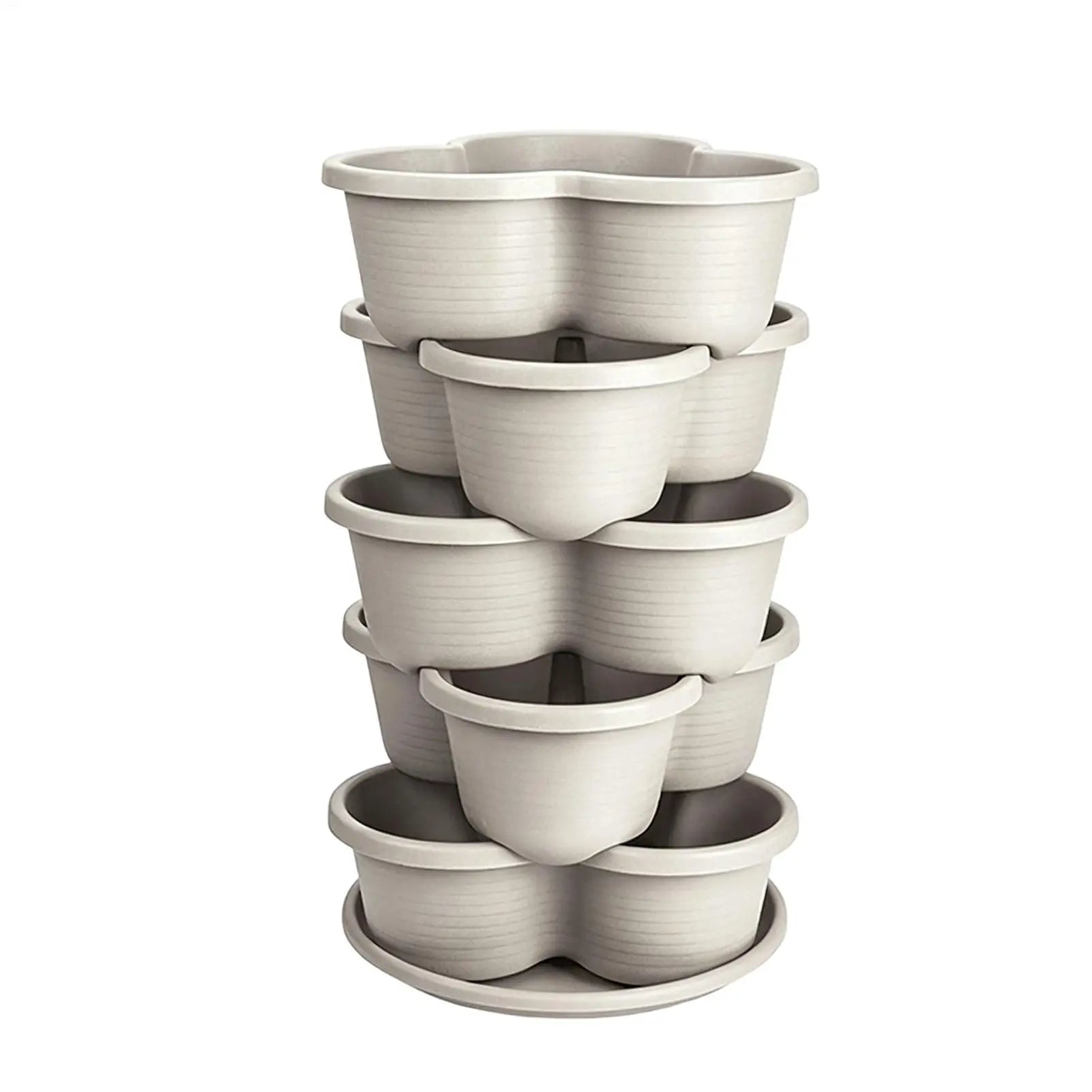 Stackable Tower 5 Pieces Vertical Planter Planting Plastic Pots Butterfly-shaped flower pots for Patio Balcony Yard Home House