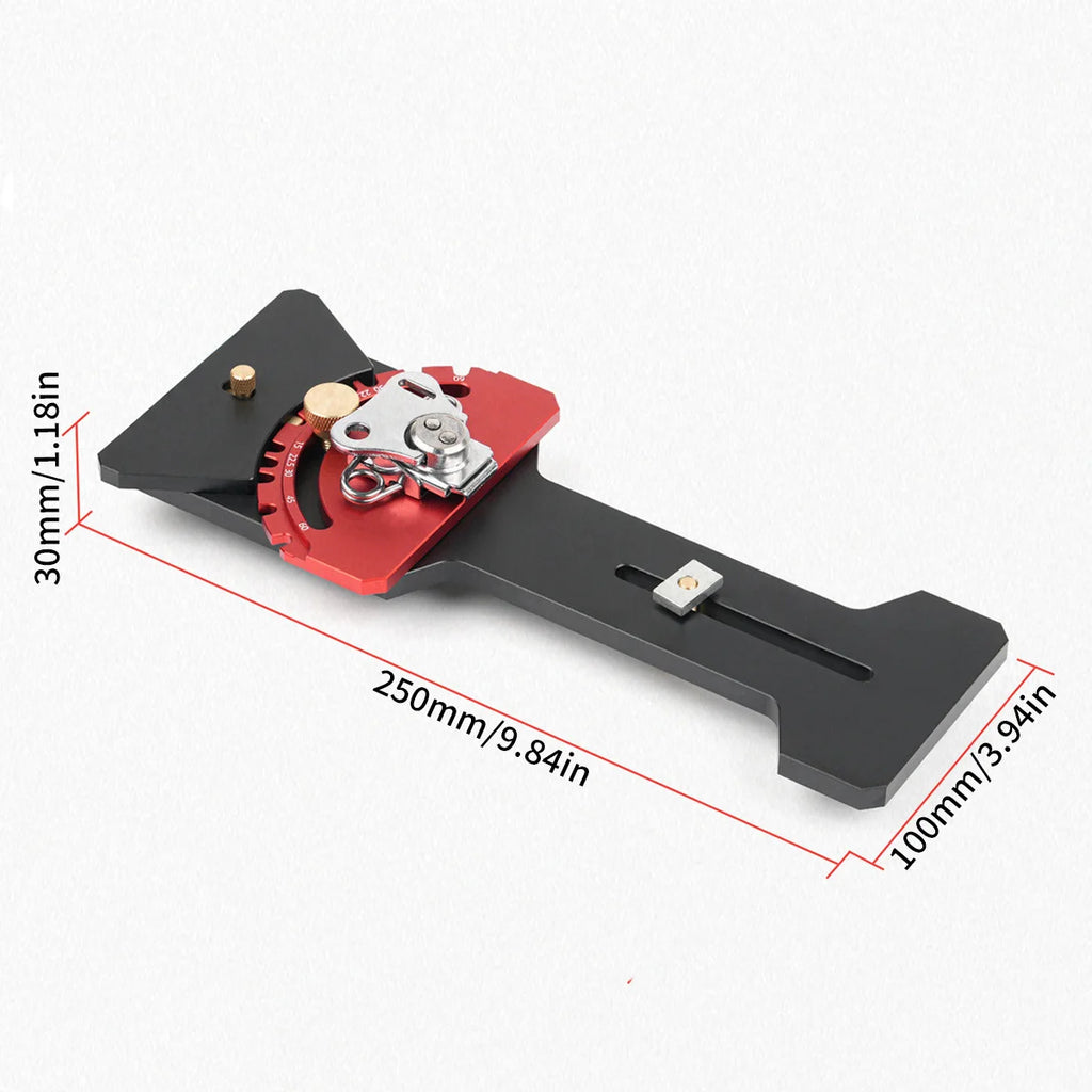 Woodworking Track Saw Angle Fence Guide 0-180 Degrees Adjustable, Precision Aluminum Alloy Angle Stop for Track Saw Rails