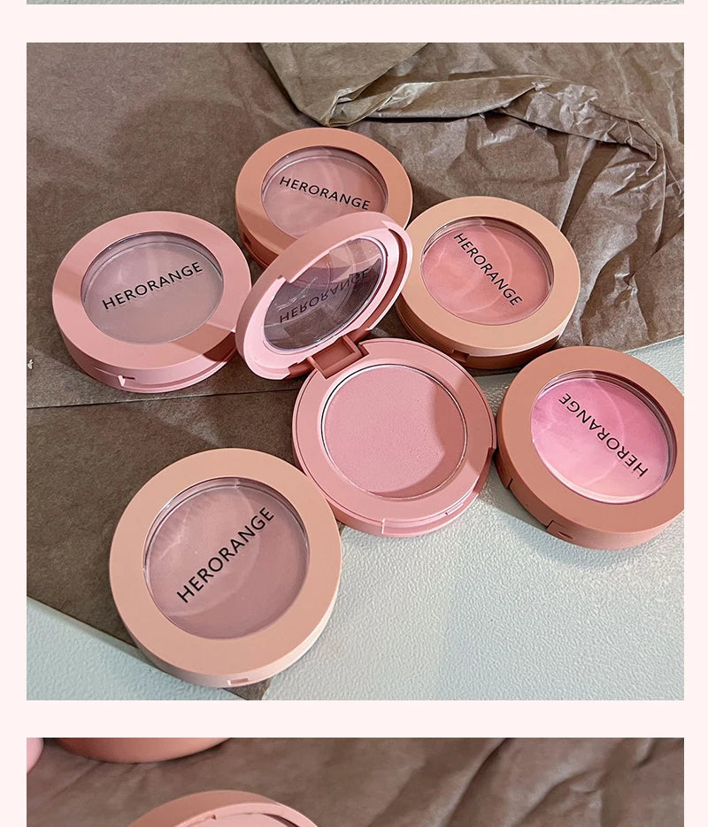Tidesmit Herorange monochrome matte blush shade swatch showing soft peach orange pigment and waterproof texture