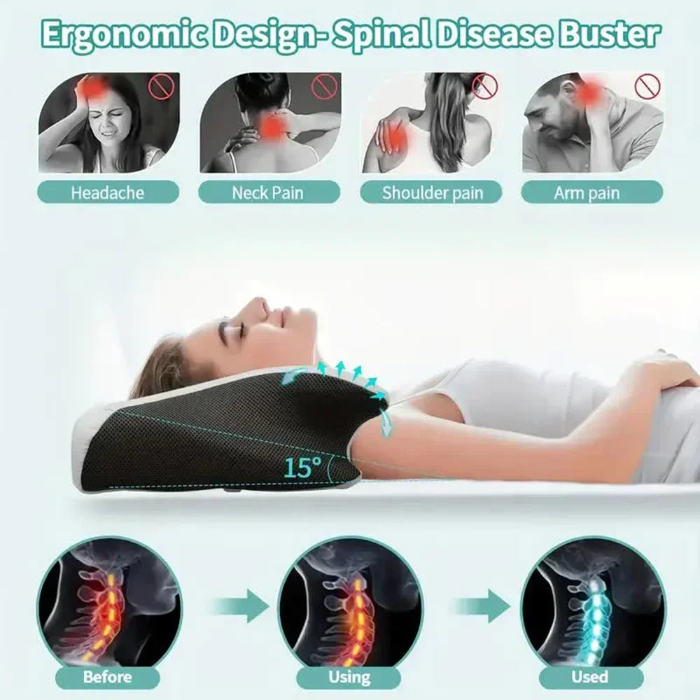 Butterfly Memory Foam Neck Pillow – Ergonomic Orthopedic Cervical Support Back Massage Instrument Tidesmit