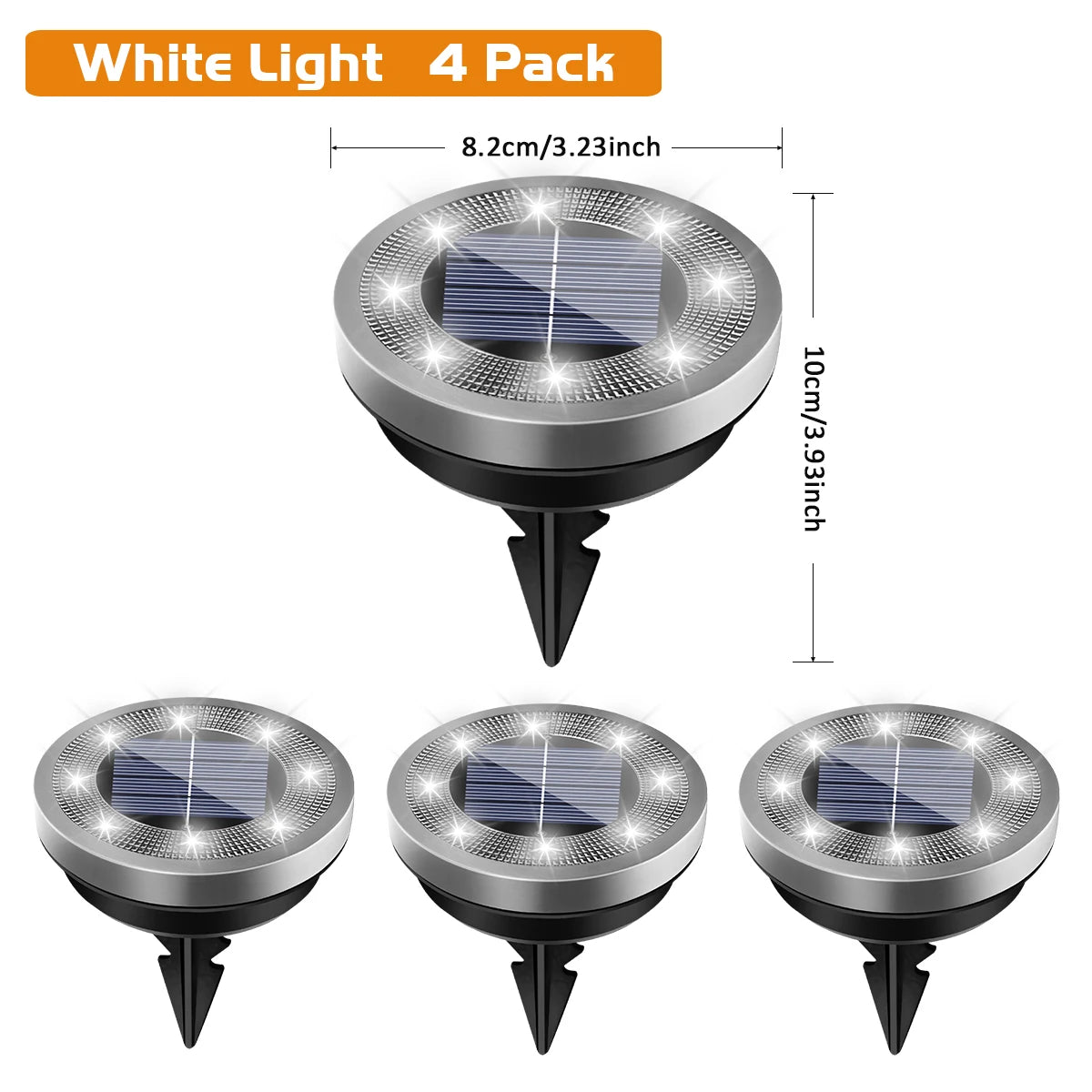Solar Ground Lights IP65 Waterproof Solar Lights Outdoor Solar Garden Lights In-Ground Landscape Lights for Yard Lawn Patio Deck