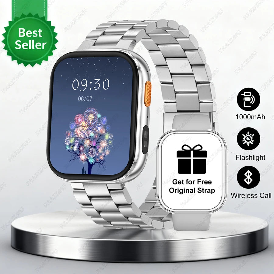 New Smart Watches Men 1000mAh Battery Heart Rate Sleep Monitor Bluetooth Call IP68 Waterproof Smartwatch Women For Android iOS