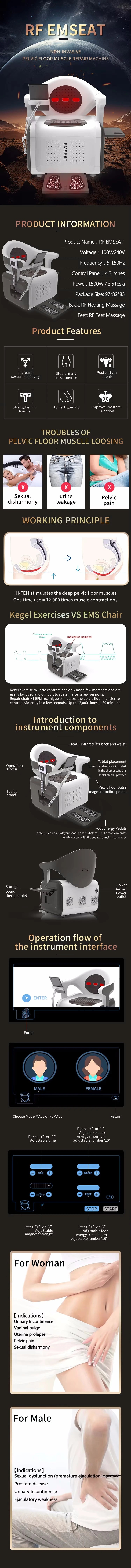 Pelvic Floor Muscle Trainer EMS Strengthening Chair - Tidesmit EU Body Shaping Massage Equipment Tidesmit