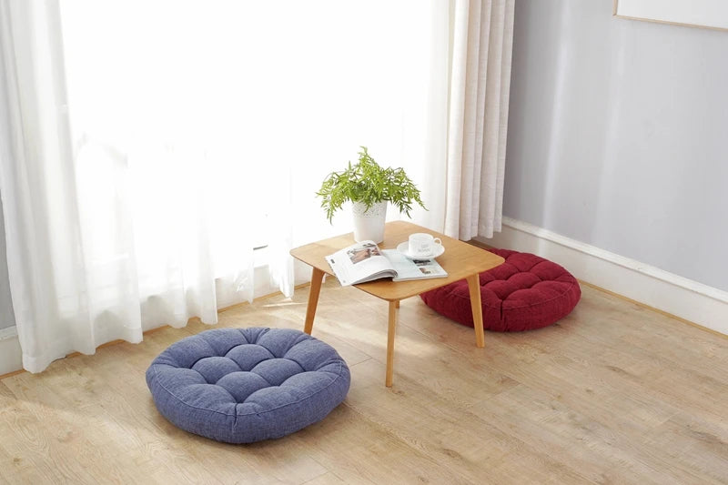 Inyahome Yoga Round Mat Pouf Seat Pillows Sofa Chair Bed Car Seat Pillows Cushions Floor Mat Meditation Pads for Dining Room