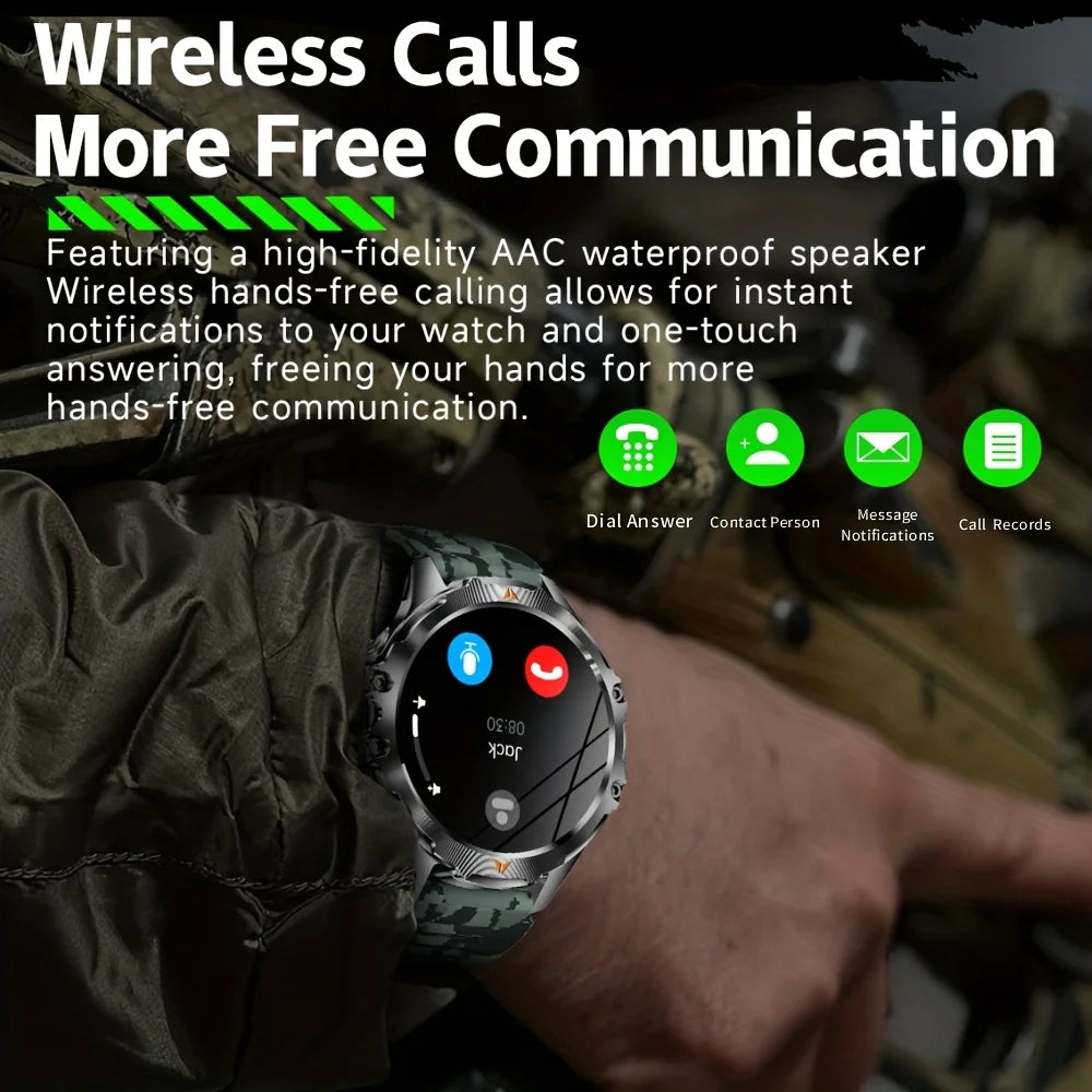 SENBONO Men's Smart Watch Amoled Display Bluetooth Call 1000mAh Compass Led Light IP68 Waterproof Sport Smartwatch For Men