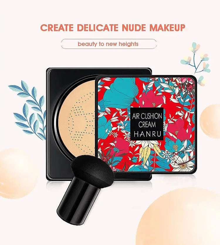 Tidesmit HANRU moisturizing mushroom air cushion BB cream showing lightweight texture and radiant complexion finish
