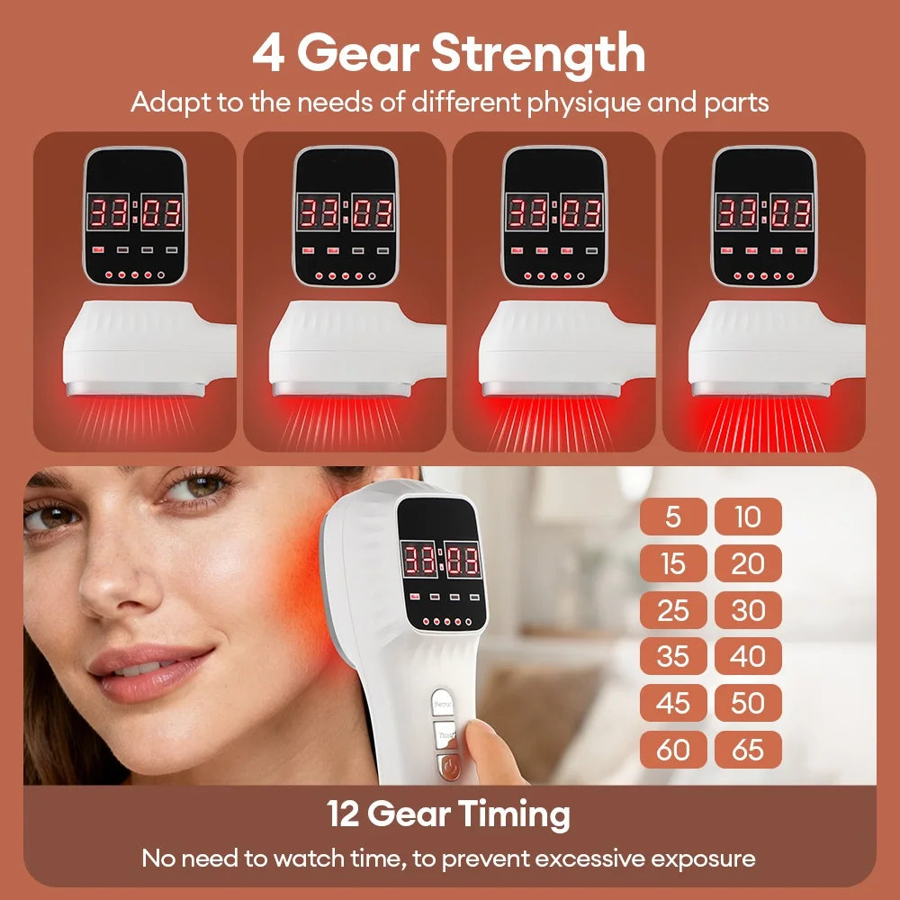 650nm+808nm Portable Face Body Red Light Infrared Beauty Device Skin Rejuvenation Muscle Joint Body Fatigue Relief Health Care