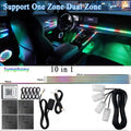 LED Car Ambient Lights: 10-in-1 RGB Bluetooth App-Controlled Interior Kit Dual zone 10 in 1 Tidesmit