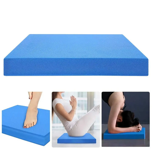 Balance pad non-slip foam mat for core stability training, featuring smart yoga mats usage for fitness and strength.