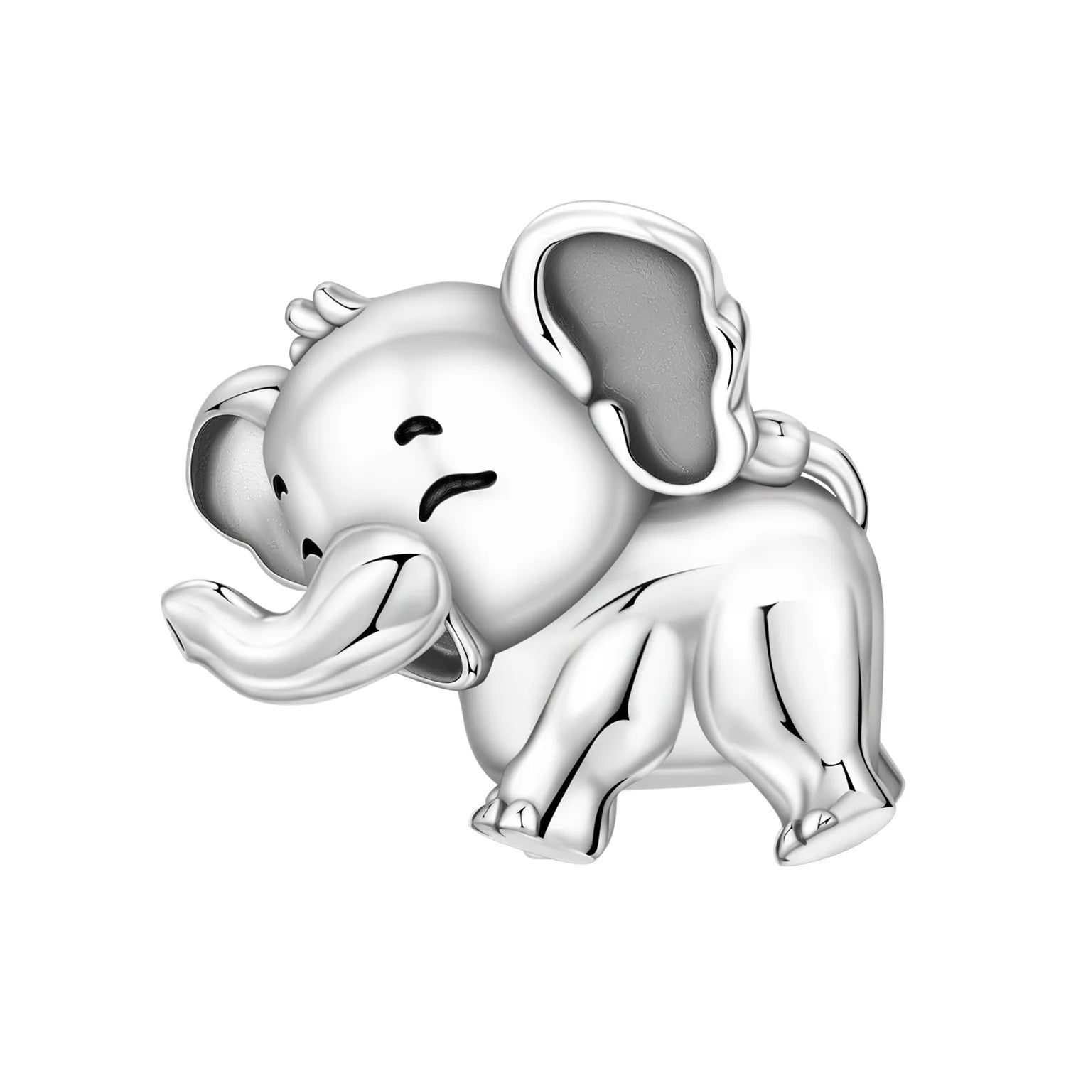 Cute 925 sterling silver elephant charm for bracelets. Trendy animal pendant jewelry, perfect for DIY gifts.