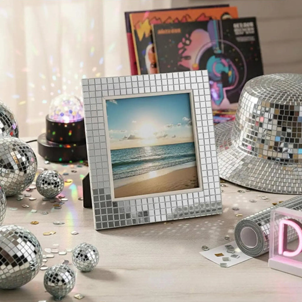 Disco Ball Tiles 1600Pieces 5mm Self Adhesive Square Mosaic Mirror Glass Stickers Home Wall Kitchen Party Decor