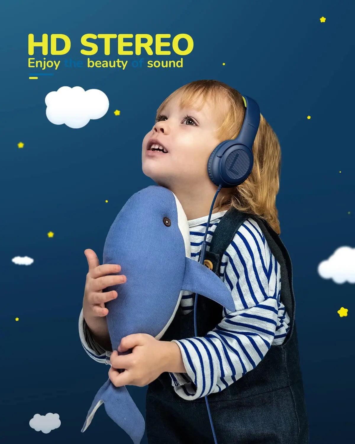 Kids Wired Headphones with Microphone - Foldable Over-Ear Tidesmit Tidesmit