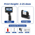 ZM-Z20 25.4mm Handheld Inkjet Printer for Text QR Barcode Batch Number Logo Date Label Coding Machine Portable Mini Printer