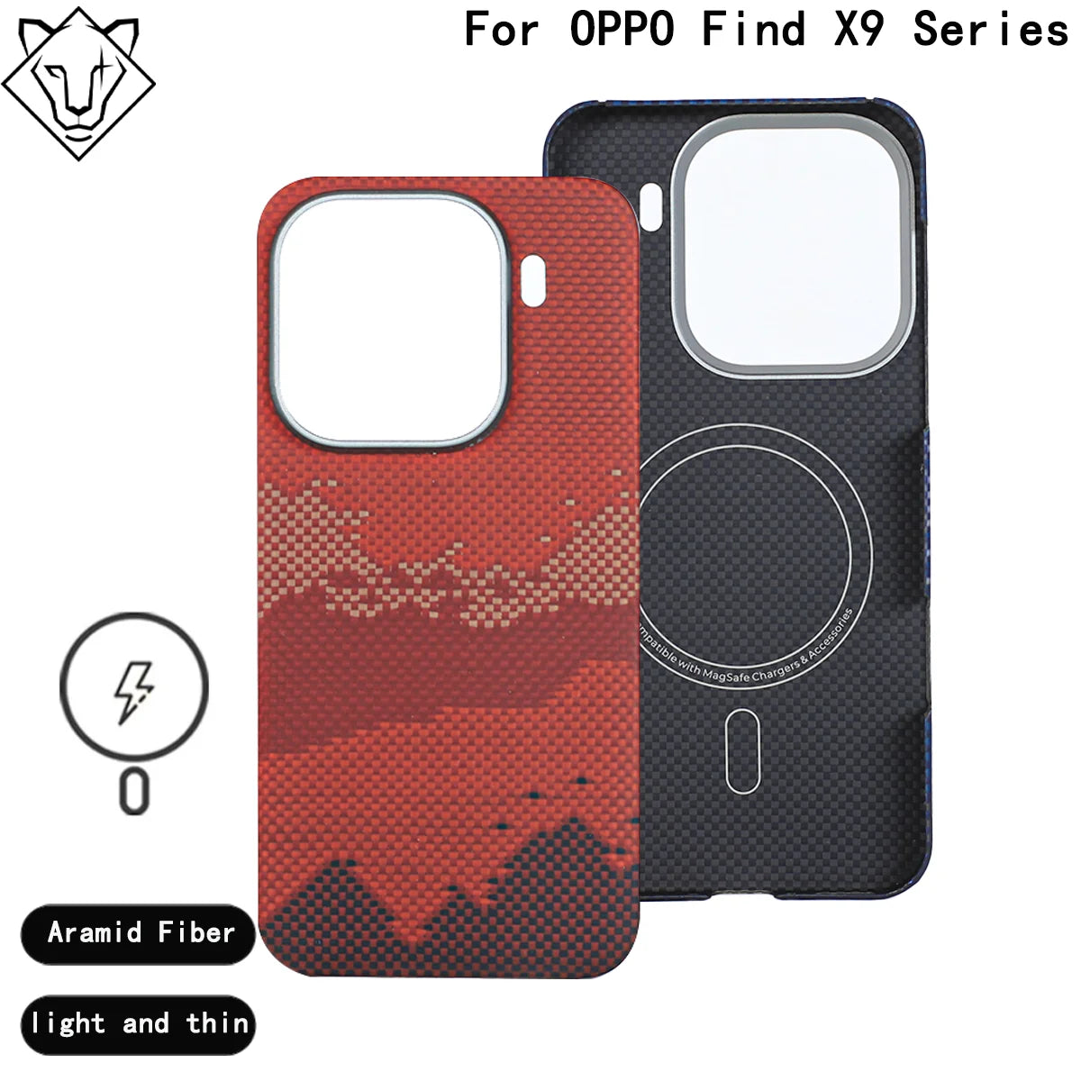 Oppo Find X9 Pro Aramid Fiber Case - Slim Military-Grade Cover Red Tidesmit