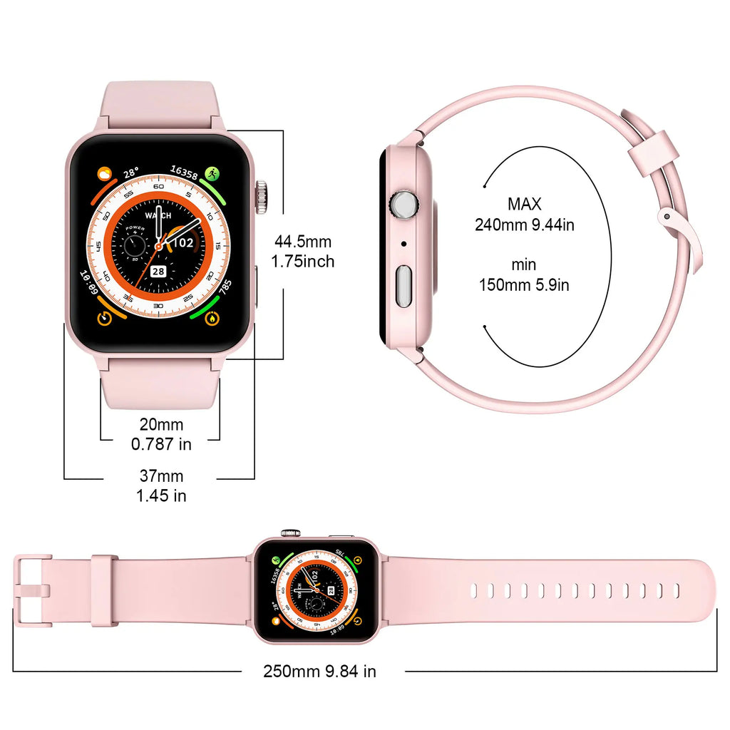 1.85‘’ HD Screen Smartwatch Health Monitoring 100+ Sport Modes Fitness Tracking Bluetooth Smart Watches for Men Women Gifts