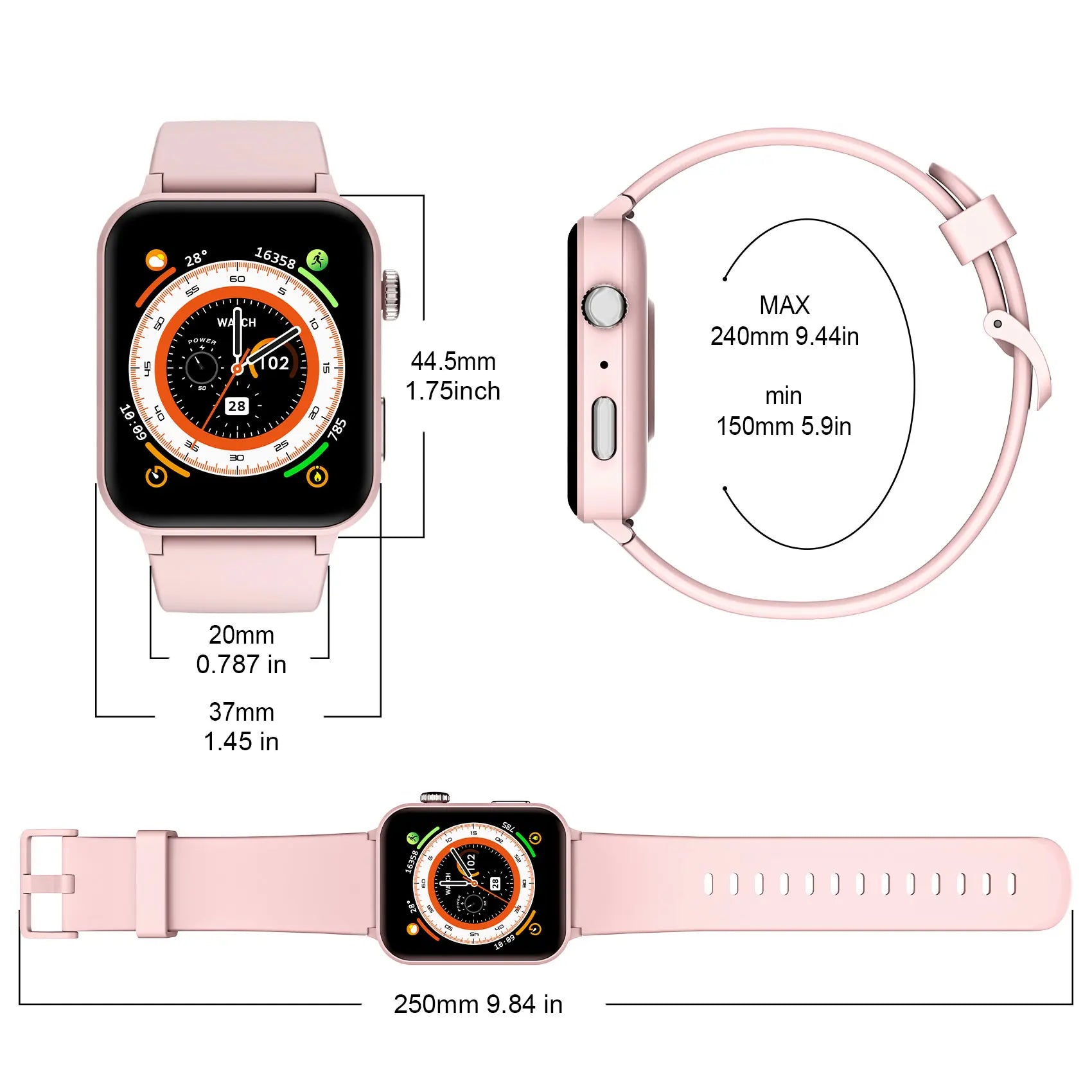 1.85‘’ HD Screen Smartwatch Health Monitoring 100+ Sport Modes Fitness Tracking Bluetooth Smart Watches for Men Women Gifts