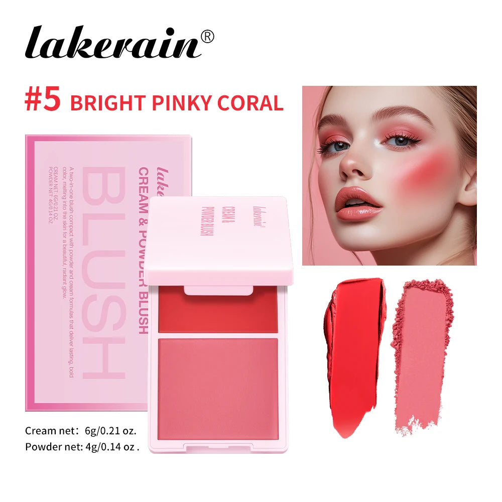 Tidesmit cream and powder blush palette swatch showing natural long-lasting high pigment peach and pink makeup shades