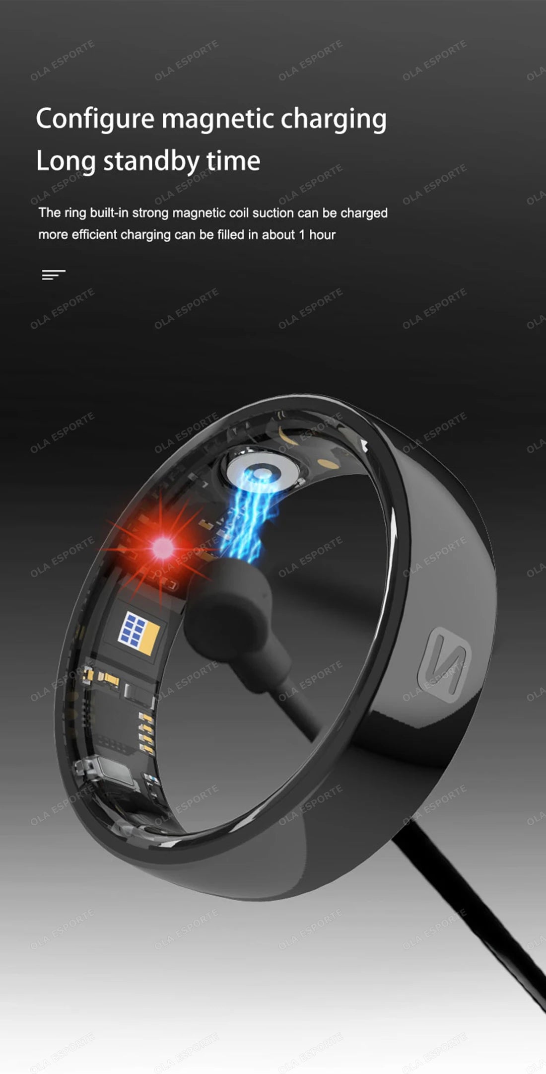 Smart Health Ring - Waterproof Fitness Tracker with Biometric Sensor Tidesmit