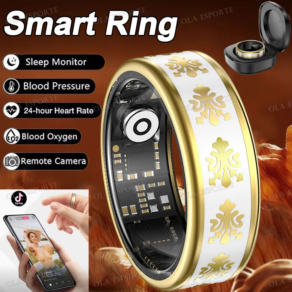 Bluetooth Smart Ring Men Women Heart Rate Blood Oxygen Health Monitor Gesture Control Waterproof Sports Various styles Smartring