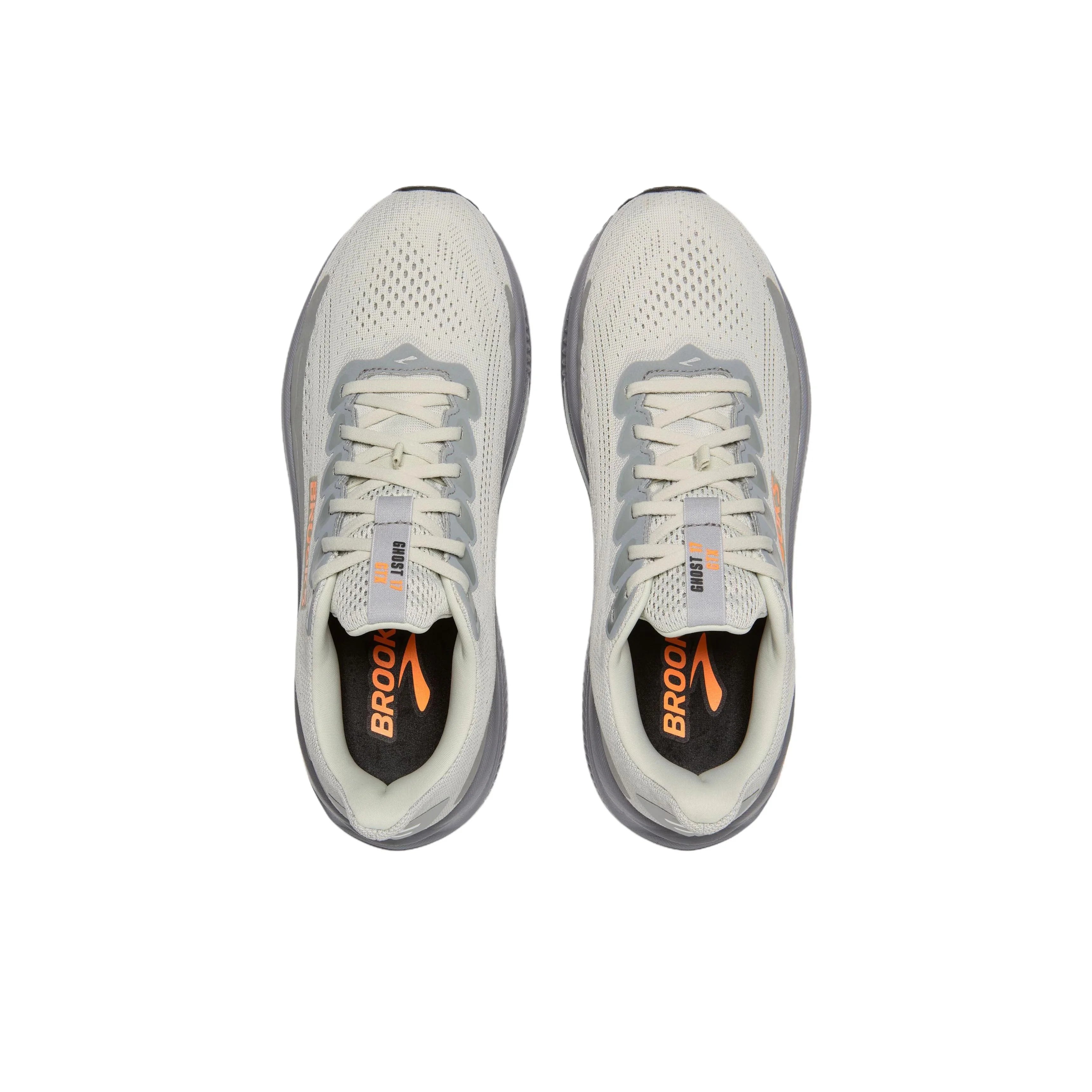 Brooks Ghost 17 Waterproof Running Shoes Men's Gray Orange 110462-1D-022
