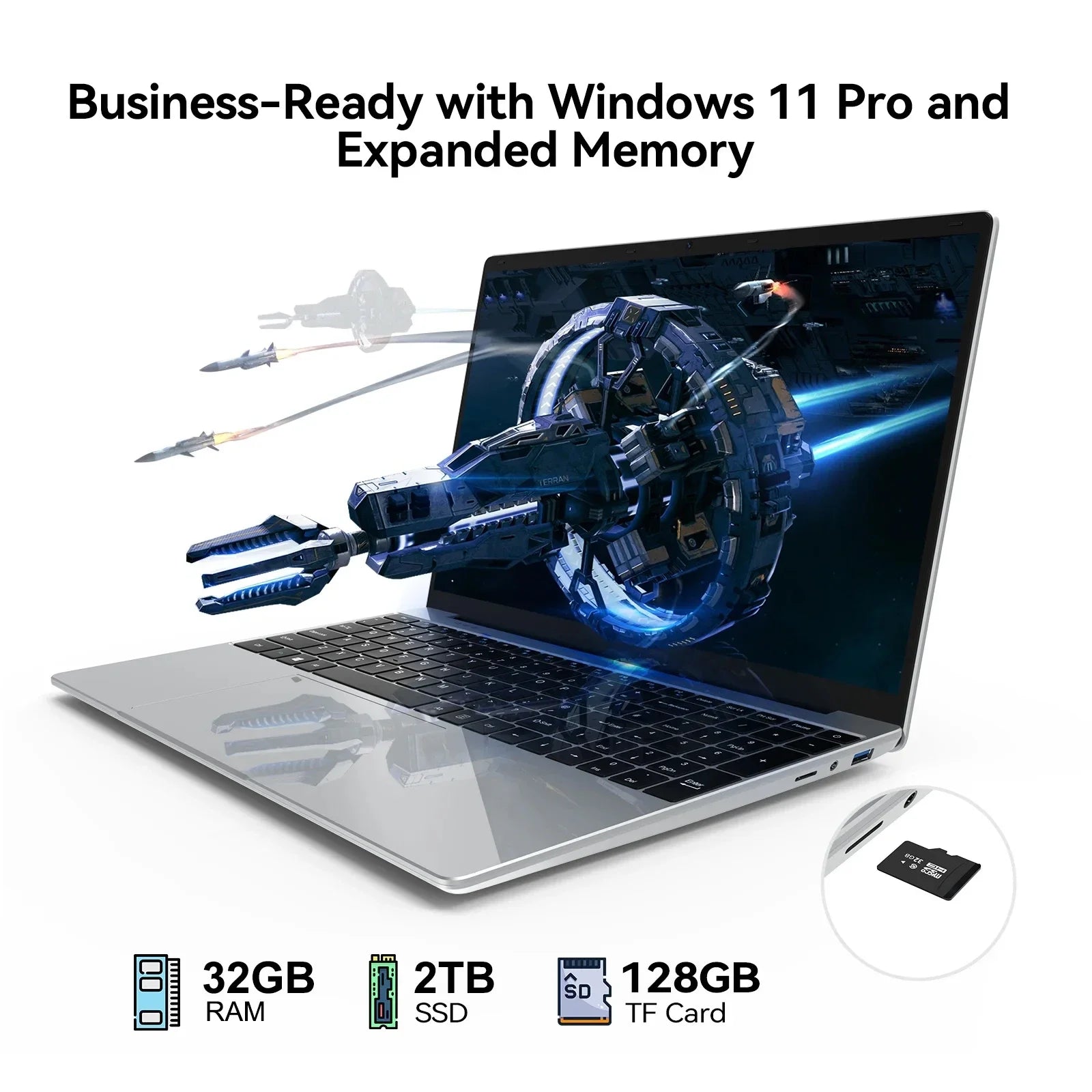 15.6 Inch 120Hz FHD IPS Laptop Intel Core I9-9880H 32GB RAM 2TB SSD Backlit Keyboard Large Battery Notebook